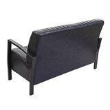 thumbnail of 2er Sofa HWC-H10, Couch Zweisitzer, Metall Kunstleder Industrie-Design ~ vintage grau