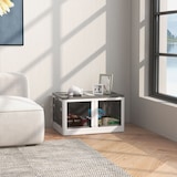 thumbnail of caja de almacenamiento apilable con tapa 69L caja organizadora plegable con ruedas contenedor de plástico con acceso a 5 lados 60x42x34 cm