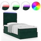 thumbnail of vidaXL Ottoman-Bett mit Matratzen & LEDs Dunkelgrün 80x200 cm Samt