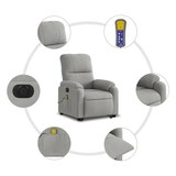 thumbnail of vidaXL Massagesessel Aufstehhilfe Elektrisch Hellgrau Mikrofasergewebe