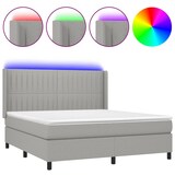 thumbnail of vidaXL Boxspringbett mit Matratze & LED Hellgrau 180x200 cm Stoff