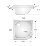 thumbnail of Lavamanos esquinero industrial en Acero INOX 360x360mm - LV-A