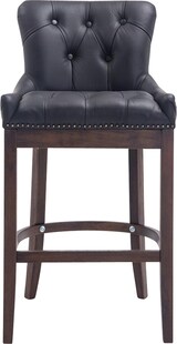thumbnail of CHEFGASTRO Barhocker CORSICA Echtleder, Antik HxBxT 109x55x57cm Echtleder Schwarz Barstuhl