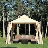 thumbnail of Outsunny Gazebo Tendone da Giardino, in Ferro, Tende Laterali, 3x3m