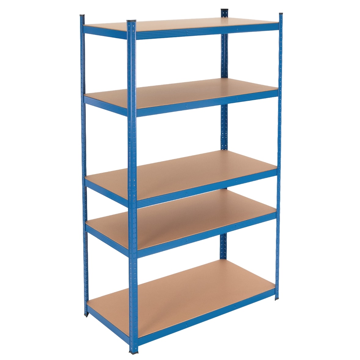 ECD Germany Werkstattregal Schwerlastregal 200x100x60 cm Blau aus pulverbeschichtem Metall mit 5 Böden aus MDF Holz belastbar bis 875kg Lagerregal