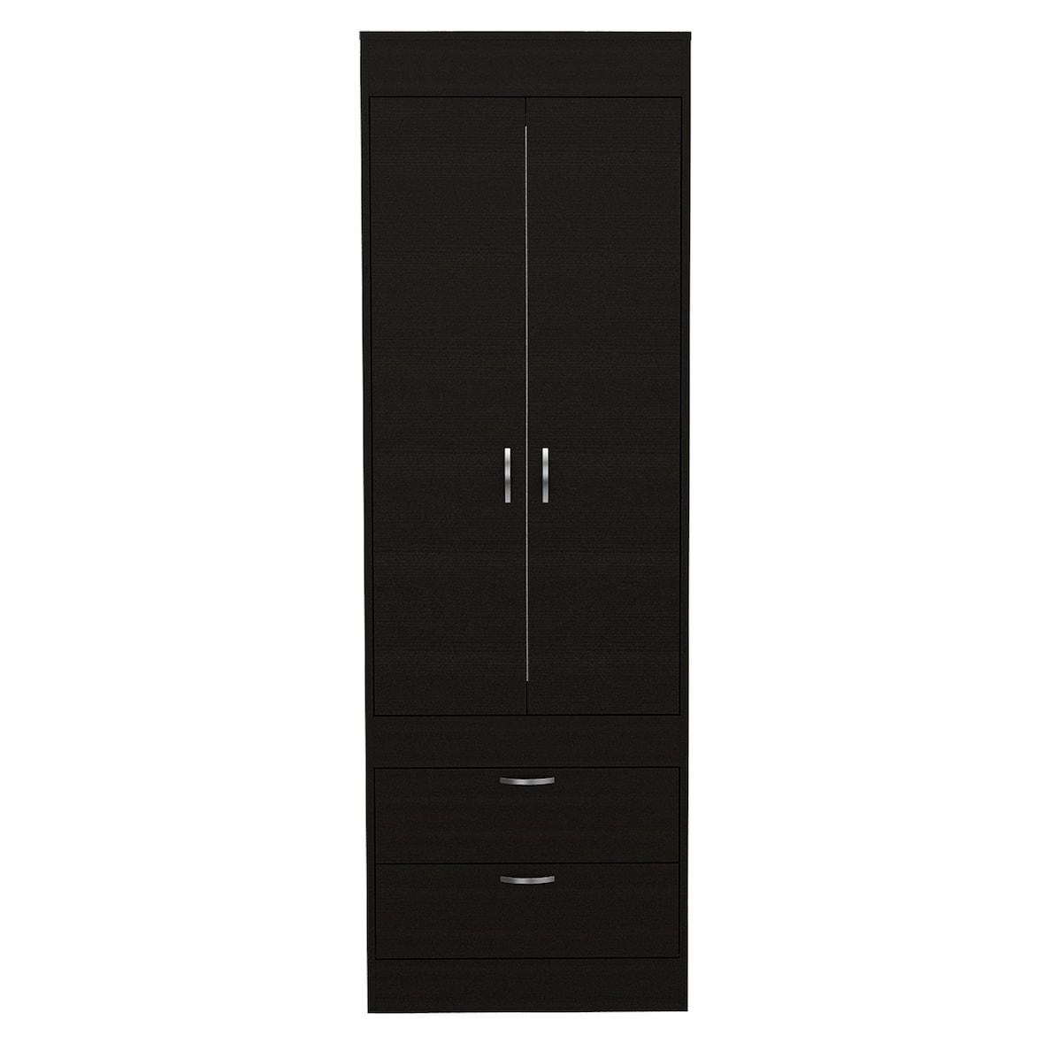 TUHOME Armario Lisboa, con 2 cajones y barra de colgar, 179 CM A X 59 CM AN X 48 CM P, Wengue