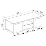thumbnail of Lowina95 TV Tisch 2 Türen 2 Schubladen weiß.