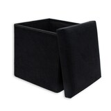 thumbnail of Intirilife Faltbarer Sitzhocker 38 x 38 x 38 cm in SCHWARZ - Sitzwürfel mit Stauraum und Deckel aus Stoff in Cord Optik Fußablage Aufbewahrungsbox