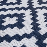thumbnail of Alfombra de exterior rectangular de 150x240 cm, Color blanco y azul oscuro   , Impermeable, Reversible, Ecológica
