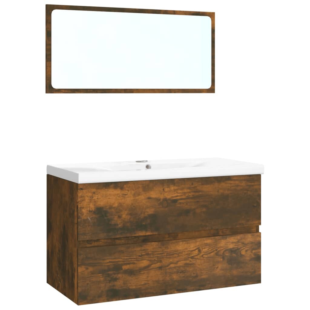 vidaXL Badmöbel-Set Räuchereiche Holzwerkstoff 39,5x80x45cm