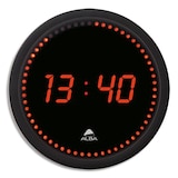 thumbnail of Horloge digitale à LED, cadre plastique noir Ø 30 cm