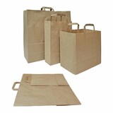 thumbnail of 25x Papiertragetaschen aus Kraftpapier 450+170x470mm braun 100 gr.
