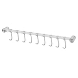 thumbnail of Intirilife Hängeleiste für die Küche aus Edelstahl mit 9 Haken zum Bohren - 49.8 x 3.4 x 2.2 cm Küchen Reling Hakenleiste Küchenstange Wandhalterung
