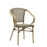 thumbnail of METRO PROFESSIONAL Gastro Armlehnstuhl stapelbar Belviera, Aluminium/Textilen-Bespannung, Bambus Optik, braun