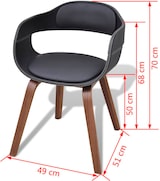 thumbnail of Décoshop26 - Set aus 4 modernen Küchen-Esszimmerstühlen aus gebogenem Holz und schwarzem Kunststoff CDS021774