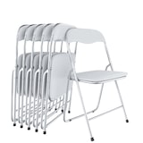 thumbnail of Set da 6 Sedia Pieghevole Slim in Metallo Sedie Salvaspazio Ufficio Casa Campeggio Salotto Cucina Ecopelle Comoda Seduta Imbottita 78x44x44 cm Bianco