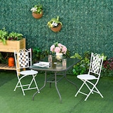 thumbnail of Outsunny Tavolo da Giardino in Metallo e Vetro con Foro Ombrellone