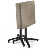 thumbnail of Set van beige marmeren laminaat tuintafel en 2 grijze fauteuils - Oviala