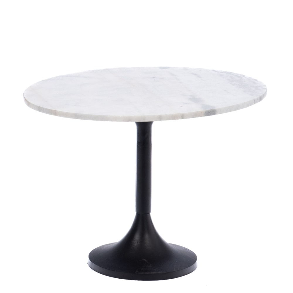 Bout de canapé Marbre blanc 55 cm -  Rond Marbre Amadeus 55.00x55.00 cm