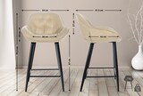 thumbnail of Décoshop26 - Barhocker/Hochstuhl x1 mit gepolstertem Sitz in cremefarbenem Stoff und schwarzem Metall 10_0004901