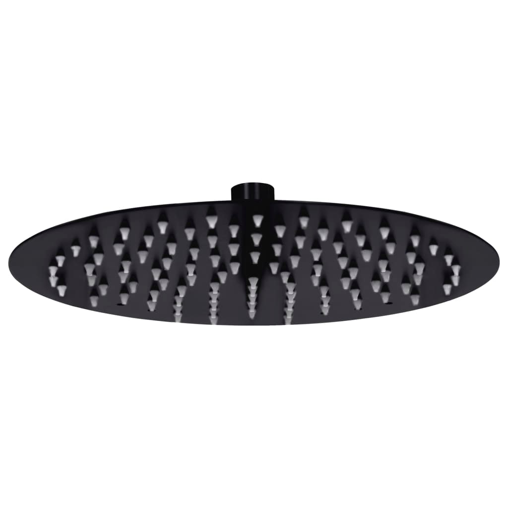 Helloshop26 - Soffione doccia a pioggia soffione doccia accessorio per il bagno acciaio inox 25 cm rotondo nero 02_0002073