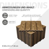 thumbnail of ECD Germany – WPC Terrassenfliesen – 30x30 cm 11 Stk.=1m² Teak | Holzoptik, Klicksystem mit Drainage