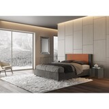 thumbnail of Cama doble con contenedor doble tapizado 160x200 tela Labirinto 04 naranja Rosal