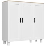 thumbnail of HOMCOM Aparador para Sala de Estar Móvel Buffet com 3 Portas e Prateleiras Ajustáveis 90x30x90 cm Branco e Madeira