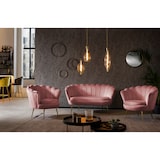thumbnail of SalesFever schelp sofa | fluwelen stofhoes | goudkleurig metalen frame | B 136 x D 77 x H 78 cm | roze