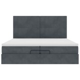 thumbnail of vidaXL Ottoman-Bett mit Matratzen & LEDs Dunkelgrau 200x200 cm Samt