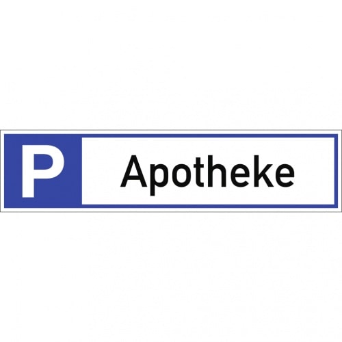 Dreifke® Schild, Parkplatzreservierer Apotheke, Alu, 460x110 mm