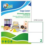 thumbnail of Tico etichette adesive multiuso in carta bianca - adesivo permanente - 210x148mm - 2 etichette per foglio - 100 fogli - stampa laser e inkjet