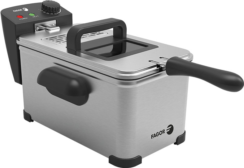 FAGOR - Freidora Eléctrica Elektra Pro de 2 Litros y 2.000W. Fabricada en acero inoxidable.