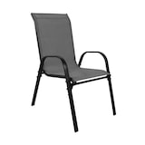 thumbnail of 2 Stück XL Stapelstuhl Gartenstuhl Stapelsessel Metall schwarz Textilen Farbe Anthrazit