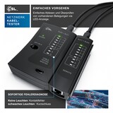 thumbnail of CSL Netzwerktester für RJ45 RJ11 Kabel, Leitungstester, Patchkabel Tester, Netzwerk-Adapter, für Wand & Boden