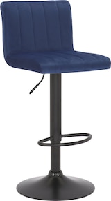 thumbnail of Décoshop26 - Barhocker x1 drehbar höhenverstellbar gesteppter Sitz in blauem Samt und schwarzem Metall 10_0005000
