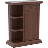 thumbnail of shopinnovativo -Mobiletto porta telefono con 1 anta 2 ripiani e 1 cassetto in legno colore noce lucido 60x32x76 H