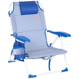 thumbnail of Aktive Silla playa multiposición 48x58x76 cm rayas azules con bolsillos