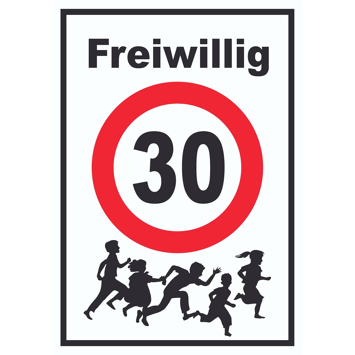 Freiwillig 30 Schild  Spielende Kinder A0 (841x1189mm)