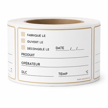 FHC - 1 500Pcs - Étiquettes DLC primaire et secondaire 70 x 40 mm