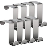 thumbnail of TOJ Living Ganci da porta – set da 8 – acciaio inox – argento – sopra porta – portata 5 kg