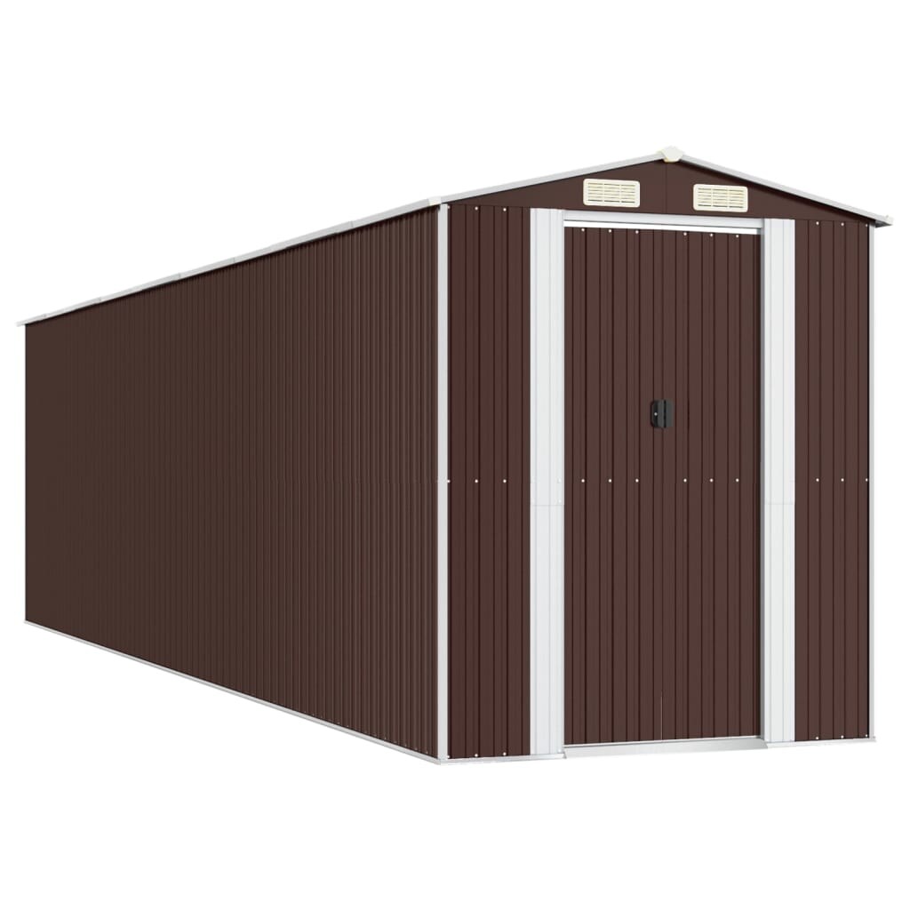 Helloshop26 - Gartenhaus Geräteschuppen Geräteschuppen robust dunkel 192 x 772 x 223 cm verzinkter Stahl braun 02_0022324