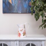 thumbnail of Deko Blech Kanne  20 x 18 x 13 cm Metallblumenvase mit Griff und Ausgießer Vintage Dekoration