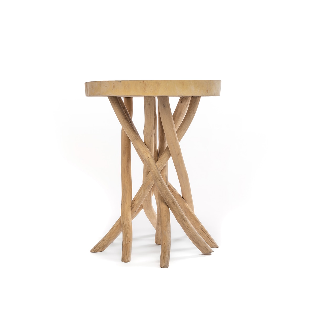 Bazar Bizar Table d'appoint en bois de teck suar 60x60x75 cm naturel