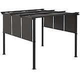 thumbnail of Pérgola de jardín 3x3 m cenador para exterior con techo retráctil marco de acero impermeable y anti-uv para terraza patio