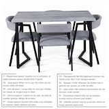 thumbnail of Yelloo - mod. MILANO Ensemble table 120x70 cm + 4 chaises modernes grises et noires