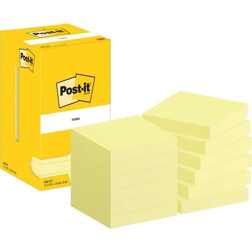 Notas adhesivas Notas, 76 x 76 mm, 70 g/m², amarillo, 12x100 hojas
