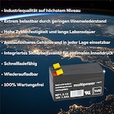 thumbnail of Multipower Blei-Akku MP1,2-12 Pb 12V 1,2Ah VdS G107032, Faston 4,8