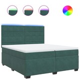 thumbnail of vidaXL Boxspringbett mit Matratze Dunkelgrün 200x200 cm Samt