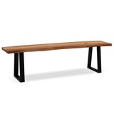 thumbnail of Esszimmerbank 160x40x45,5 cm Akazie Massivholz / Metall mit Baumkante, Esstischbank Holzbank Massiv ohne Lehne, Küchenbank Essbank Modern, Sitzbank